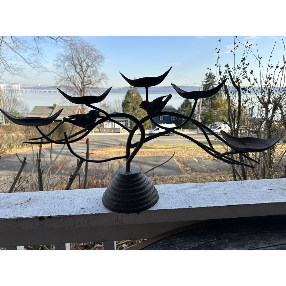 Handmade Iron Bird Candelabra 5 Candle Holder Austin Centerpiece Sculpture 27"
